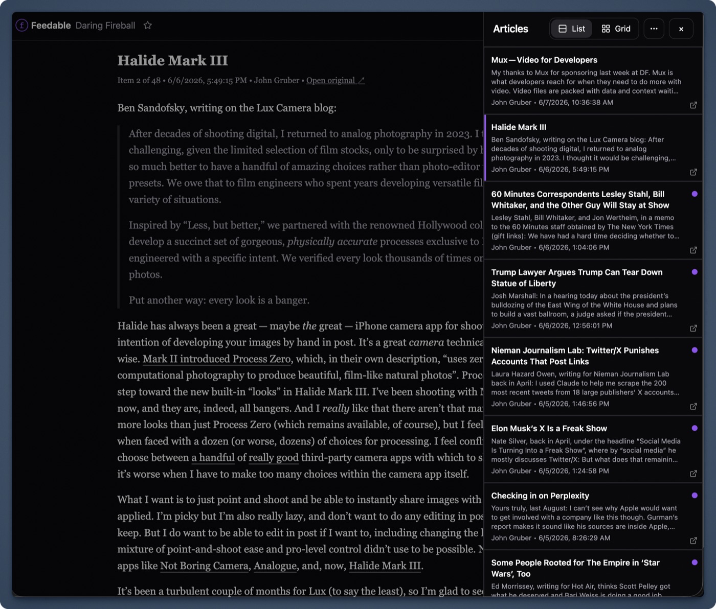 Feedable reader