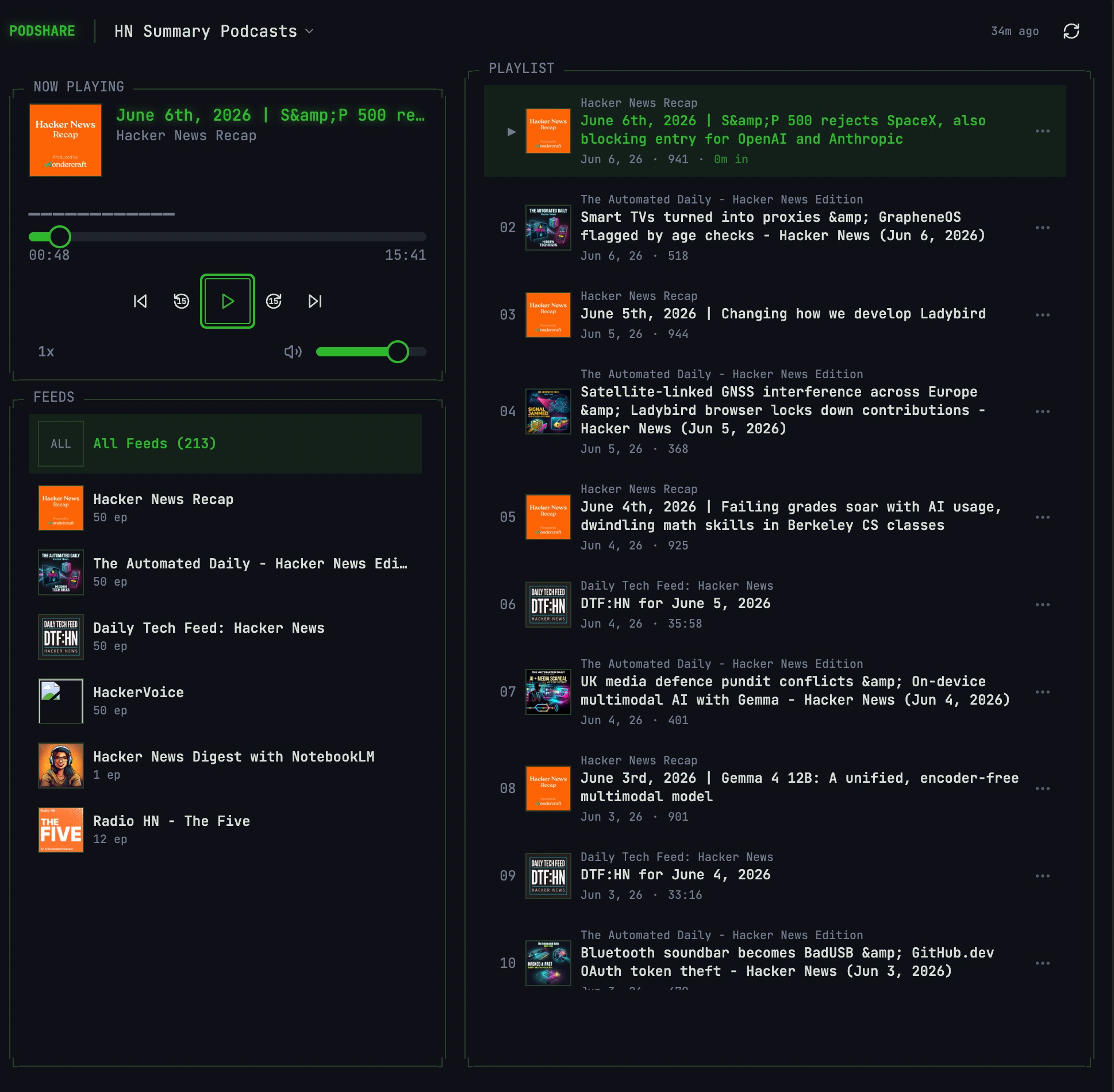 Podshare screenshot